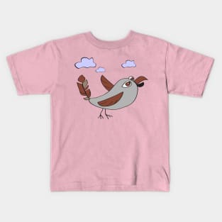 Sparrow Funny Character Crazy Bird Primitive Style Cartoon Kids T-Shirt